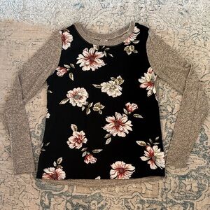 Kaileigh Black Floral Long Sleeve Blouse